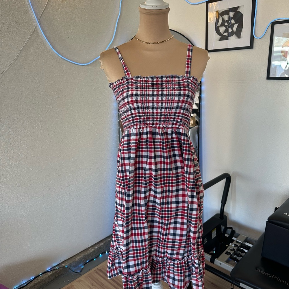 Faded Glory Red and Blue Plaid Dress
